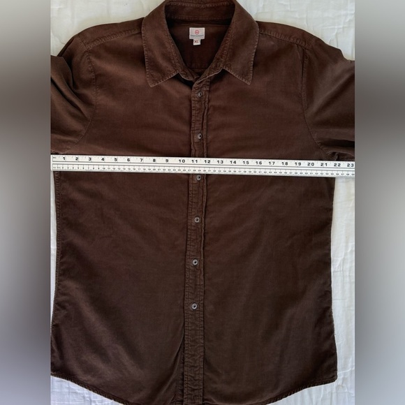 AG Adriano Goldschmied XL Corduroy Shirt Brown Long Sleeve 100% Cotton - Picture 7 of 7